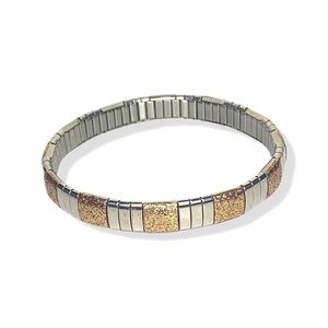 Rose gold and silver accordion Bracelet